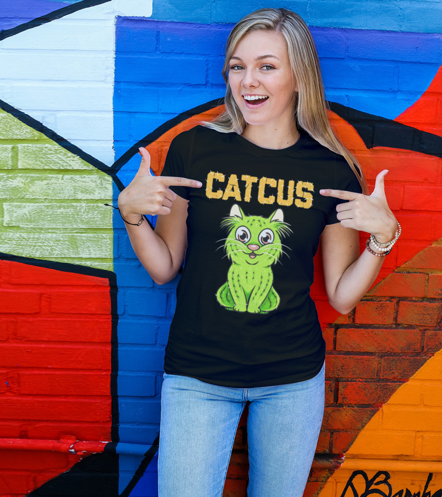 Catcus Cute Funny Cactus Cat Pun T-Shirt
