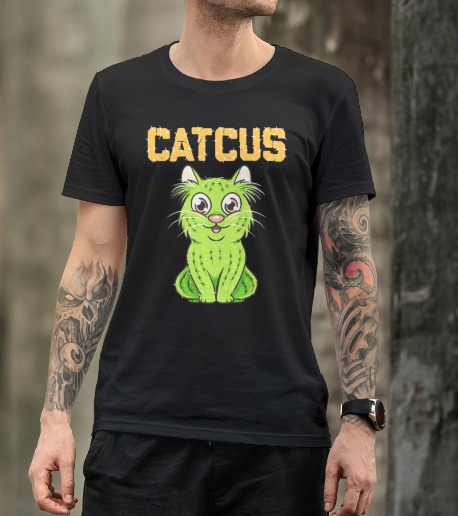 Catcus Cute Funny Cactus Cat Pun T-Shirt