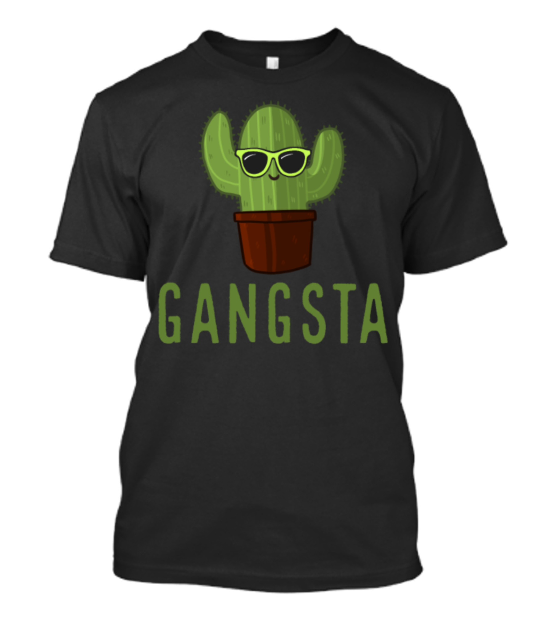 Gangsta Cactus With Sunglasses Cute Pun Cactus T-Shirt