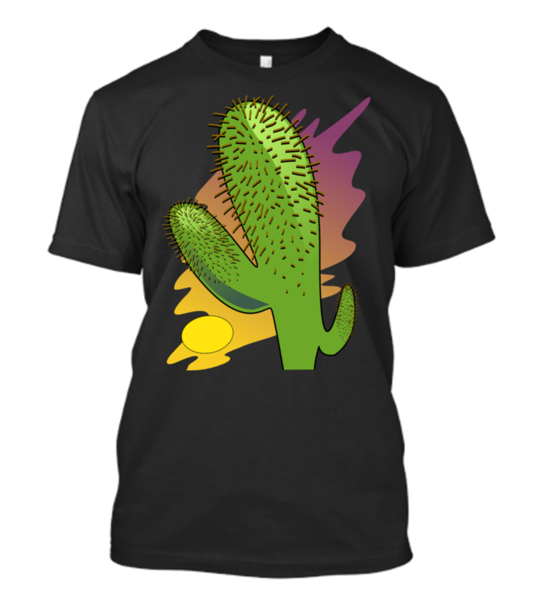 Mexico Sunset Cactus Graphic Sunset Colors Spiked Cactus T-Shirt