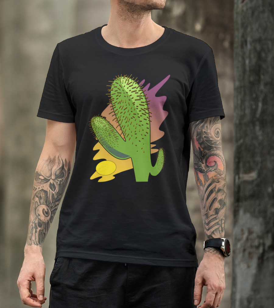 Mexico Sunset Cactus Graphic Sunset Colors Spiked Cactus T-Shirt