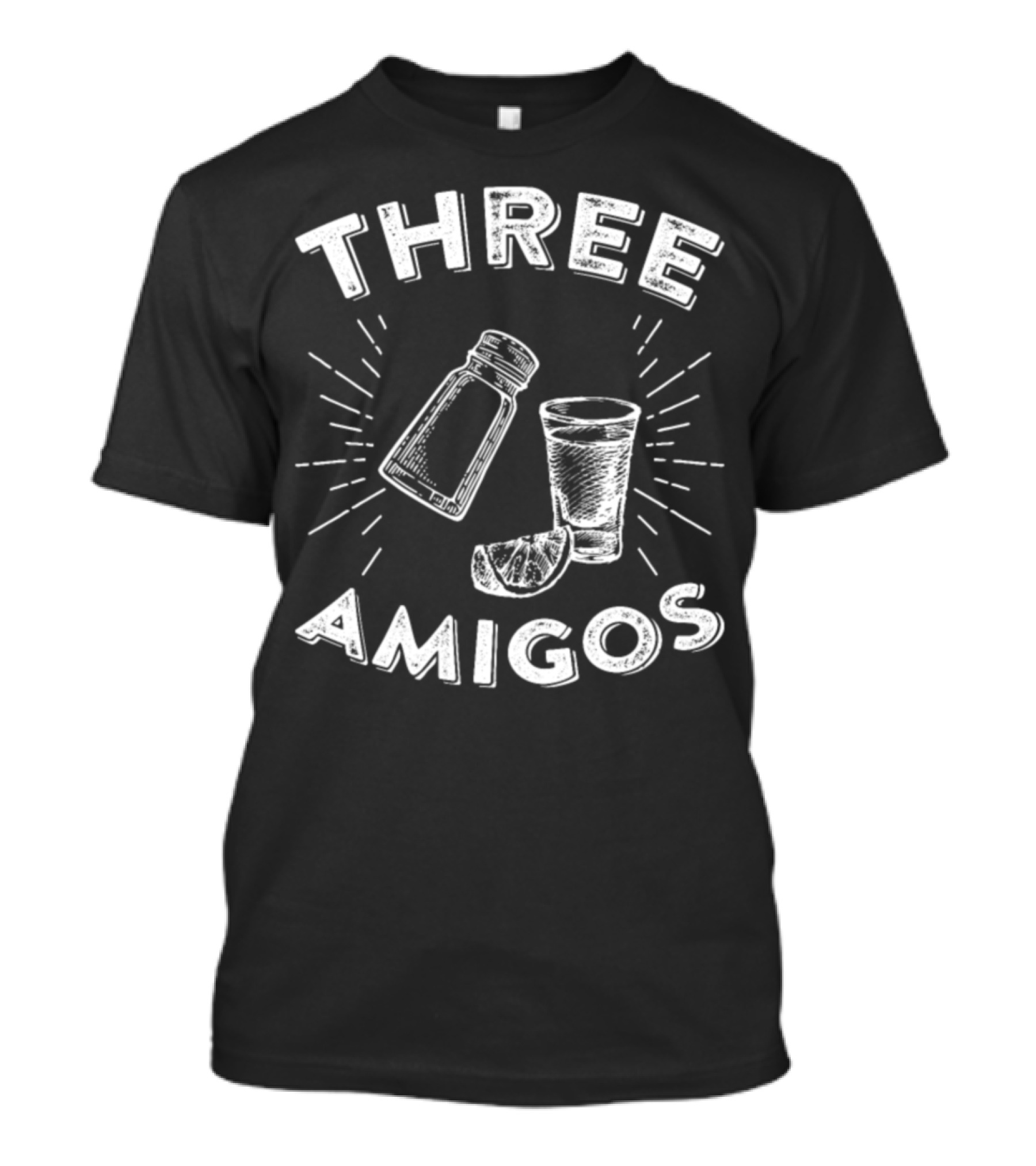 Three Amigos Tequila Lime Salt Shot Glass T-Shirt