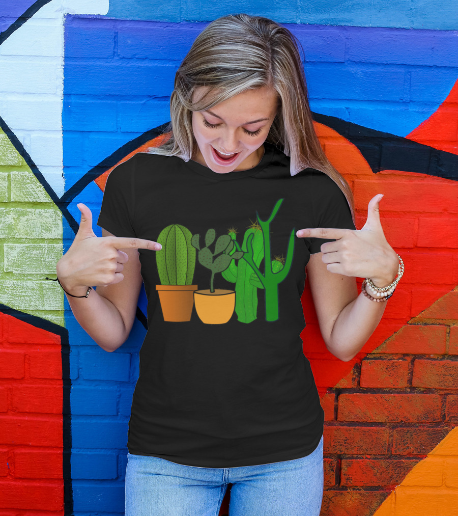 Trending Funny Cactus Ey Pot Plant Trio T-Shirt