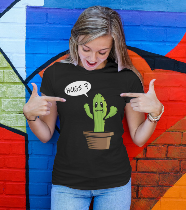 Trending Funny Cactus Hugs Hugs? T-Shirt