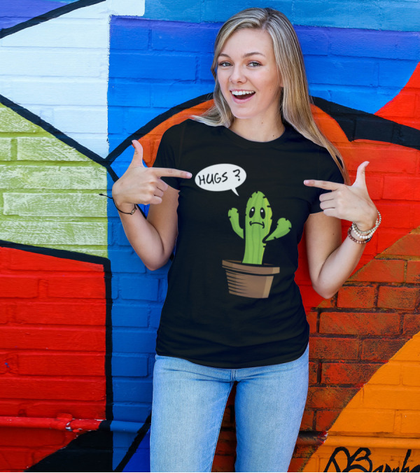 Trending Funny Cactus Hugs Hugs? T-Shirt