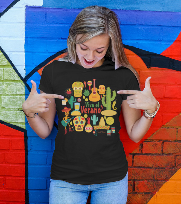 Viva El Verano Funny Cactus Mexican Vibes T-Shirt