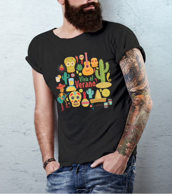 Viva El Verano Funny Cactus Mexican Vibes T-Shirt