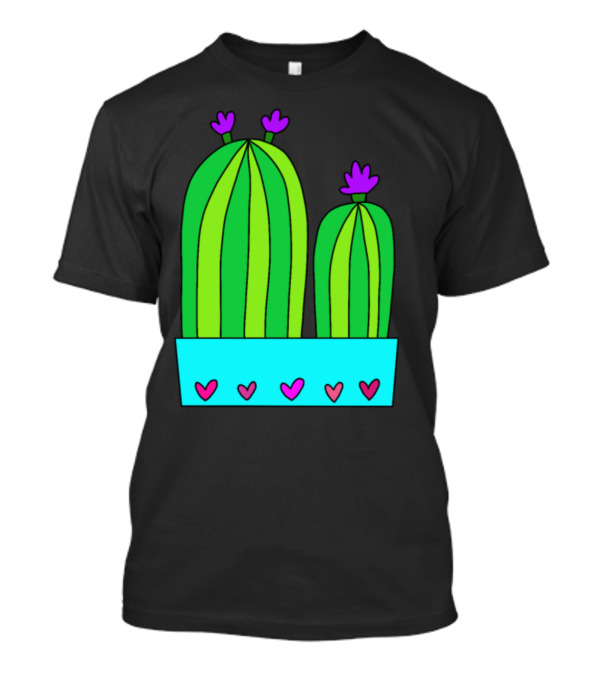 2 Flower Comb Cacti Hearts Planter T-Shirt