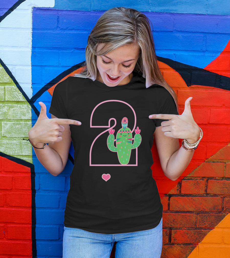 I'm Two Cactus 2nd Birthday Girl T-Shirt