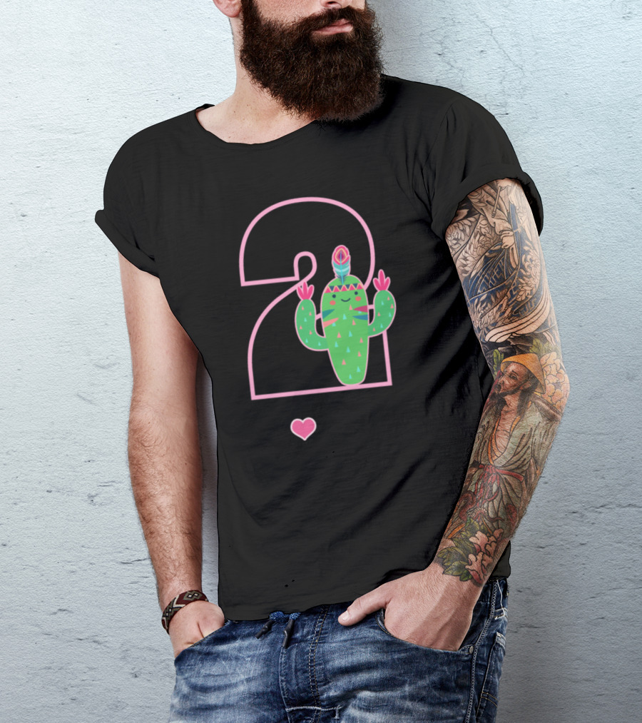 I'm Two Cactus 2nd Birthday Girl T-Shirt