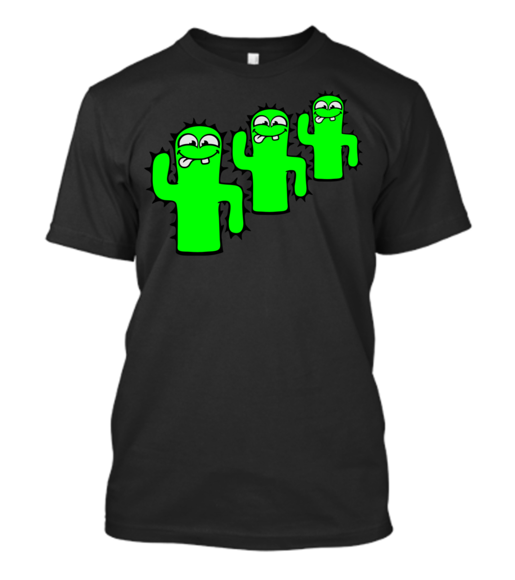 3 Funny Kakten Cartoon Green Buddies Comic Team T-Shirt