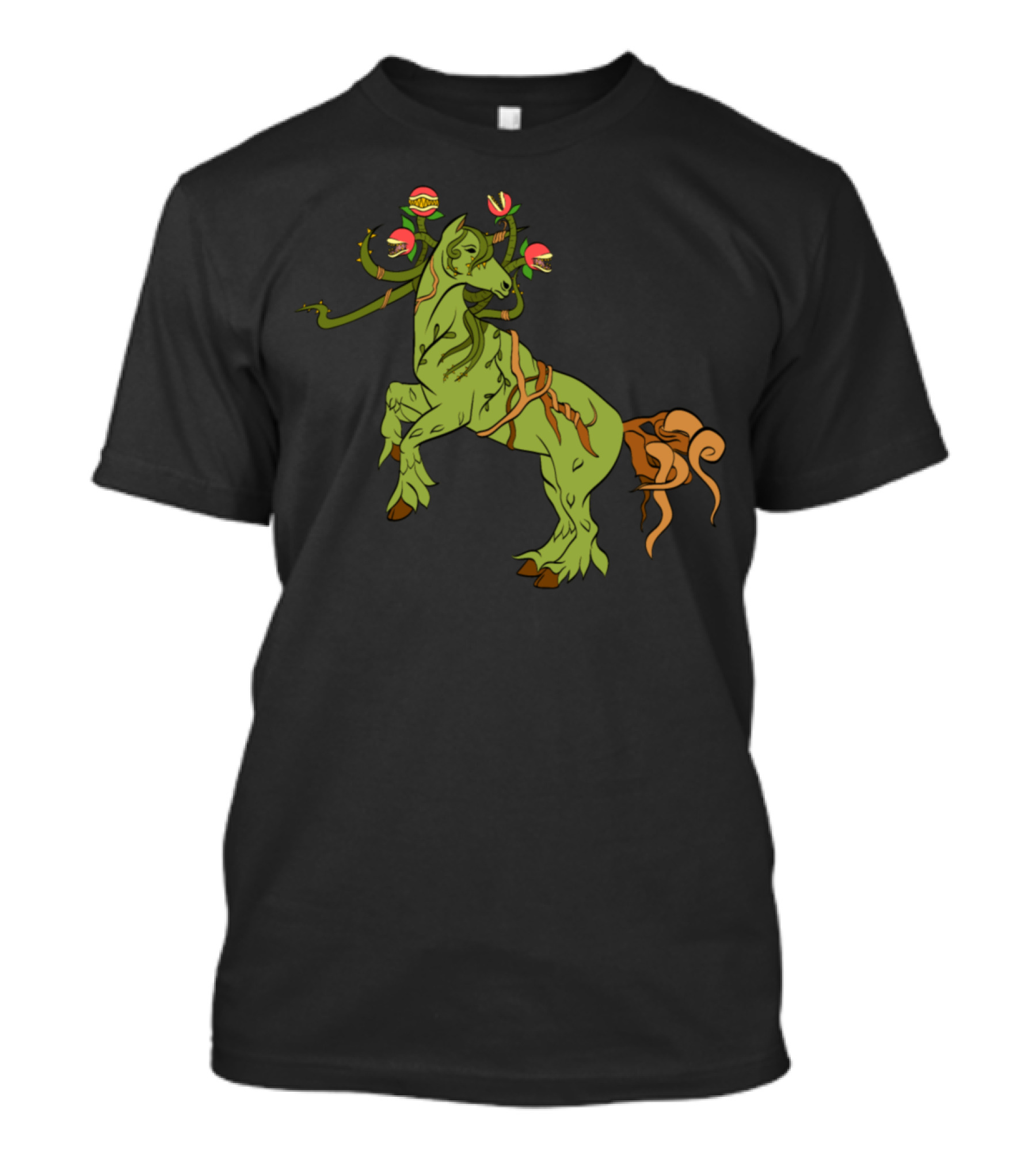 A Cute Greeny Plant Horse With Blossoms T-Shirt