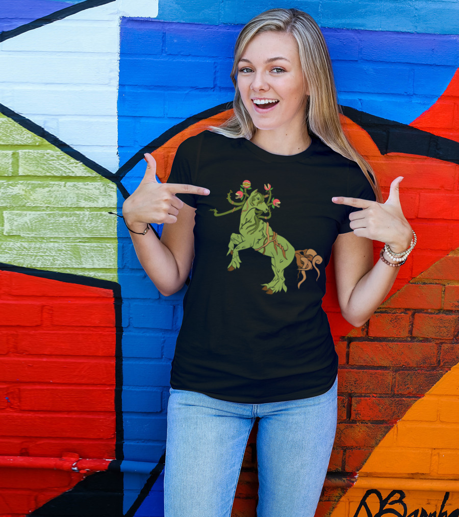 A Cute Greeny Plant Horse With Blossoms T-Shirt