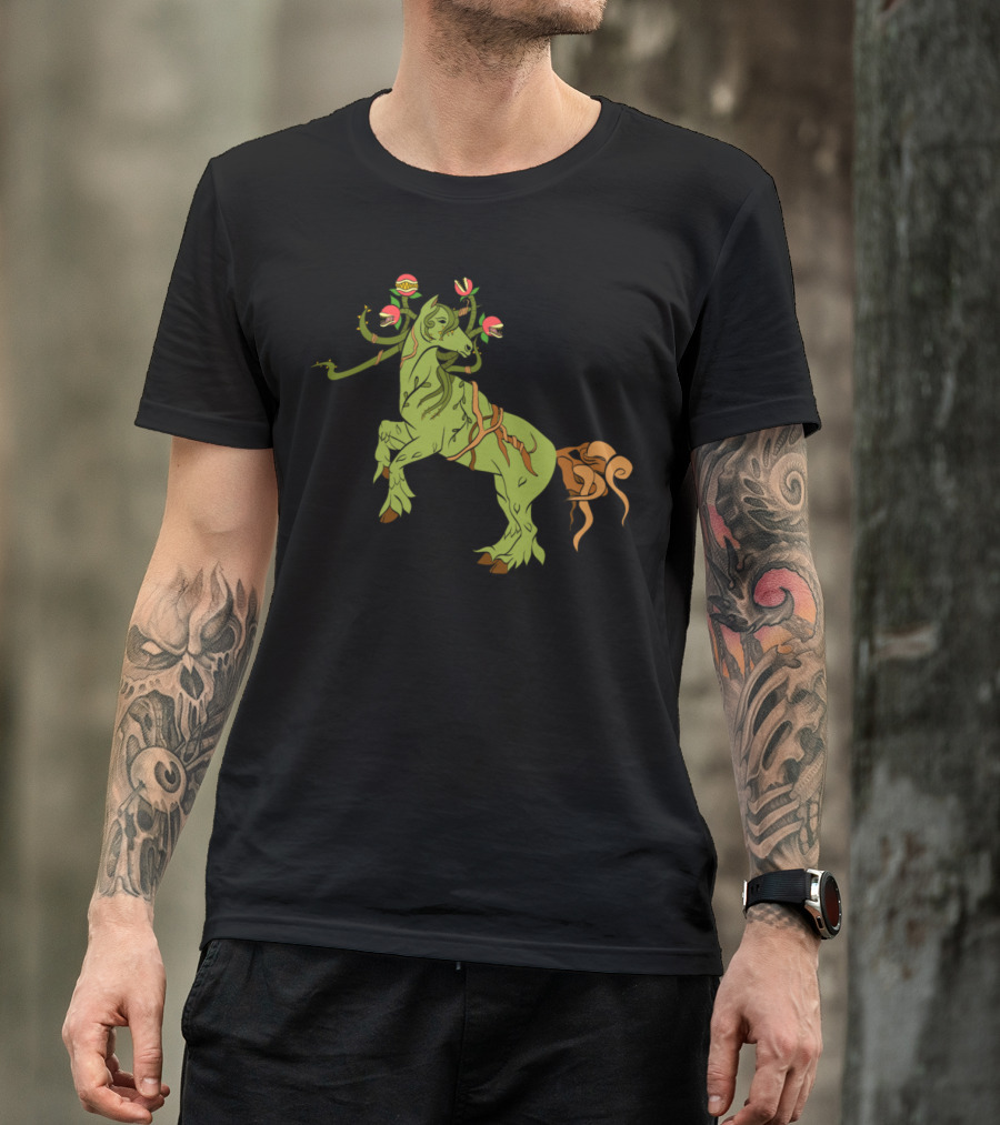 A Cute Greeny Plant Horse With Blossoms T-Shirt