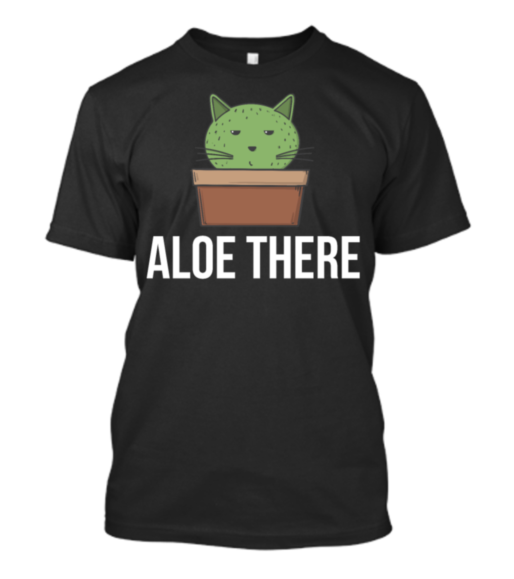 Aloe There Cute Cat Cactus Aloe Vera Mix Succulent T-Shirt