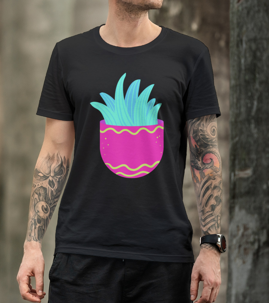 Aloe Vera In Bright Pink Decorative Pot T-Shirt