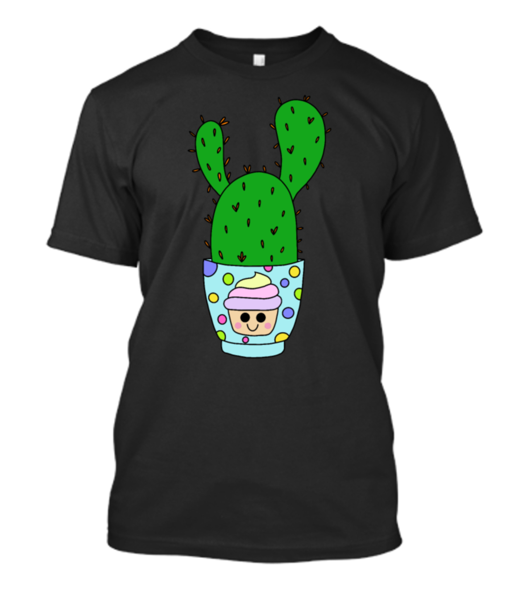 Angel Wings Cactus In Polka Dot Cupcake Pot T-Shirt