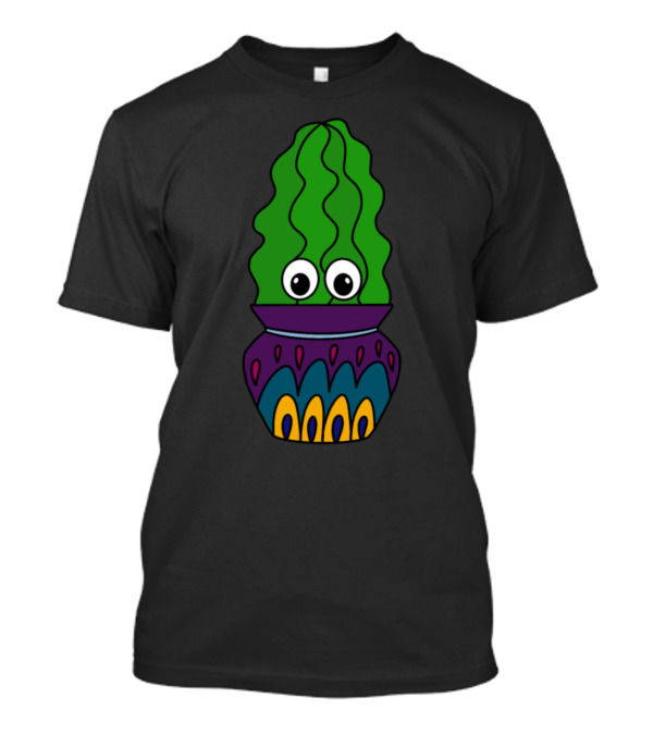 Apple Cactus With Eyes In Colorful Pretty Jar T-Shirt