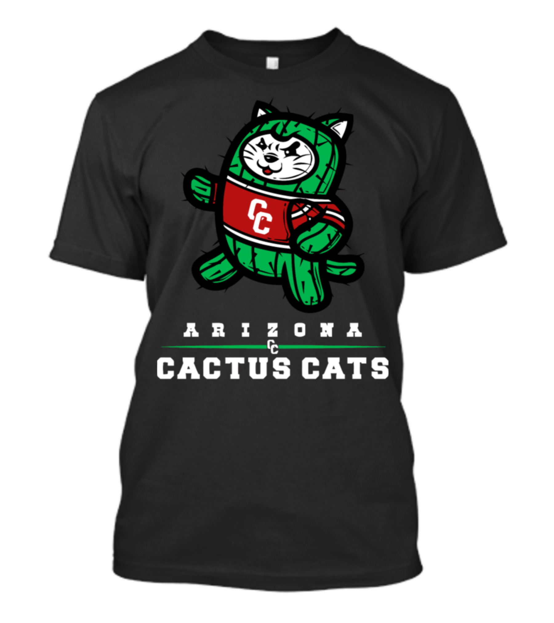 Arizona Cactus Cats CC Mascot In Red Jersey T-Shirt