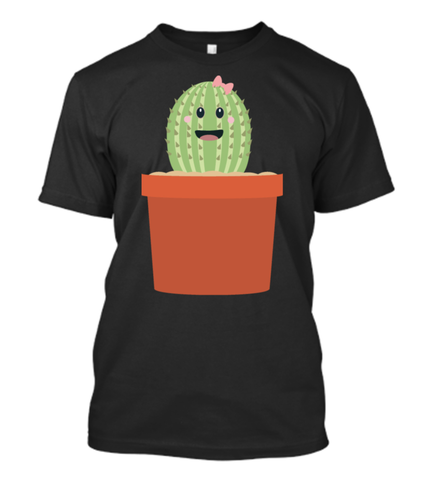 Baby Cactus Cute Smiling Kawaii Face In Flower Pot T-Shirt