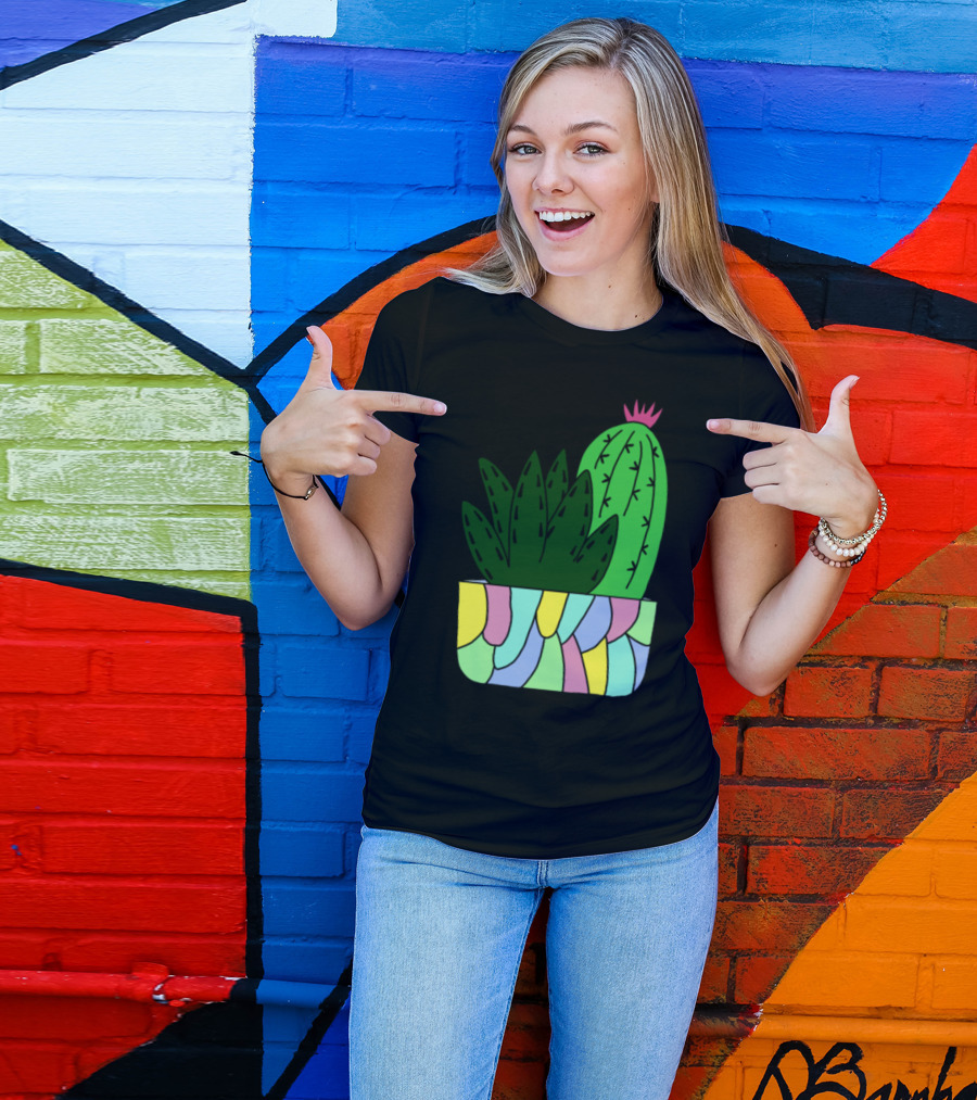Best Cactus Succulent Friends In Colorful Pot T-Shirt