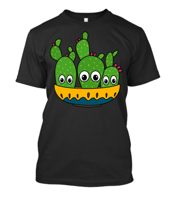 Cacti Bunch In A Bowl Cute Cartoon Plantereegko T-Shirt