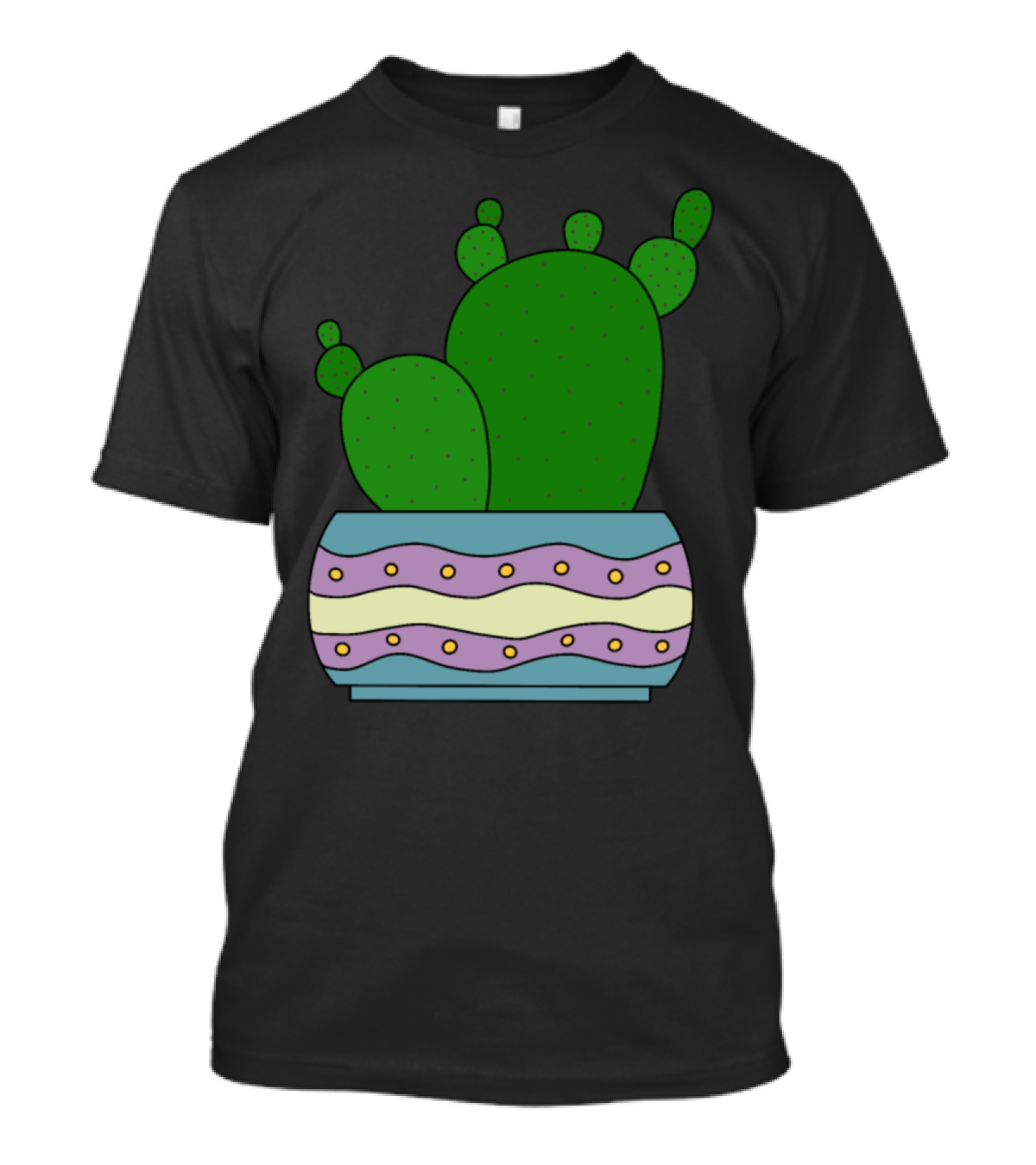Cacti Bunch In A Colorful Patterned Pot T-Shirt