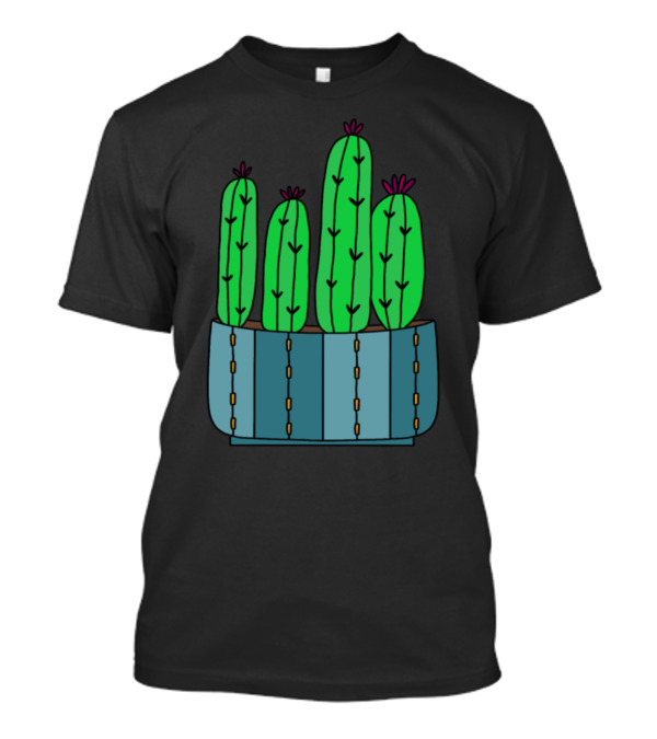 Cacti Cluster With Magenta Blooming Tops T-Shirt