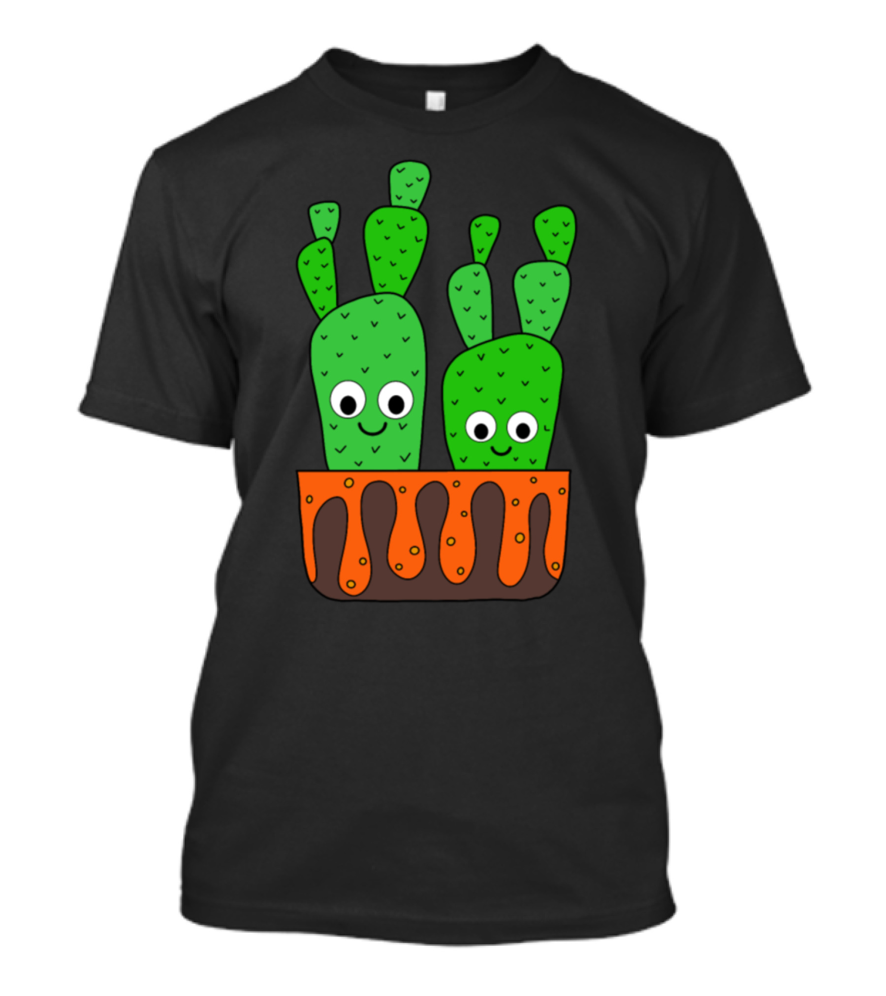 Cacti With Smiles In Lava Plant Box T-Shirt