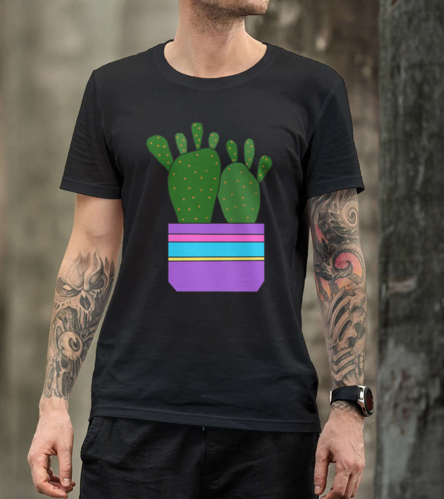 Cacti With Toes In A Striped Purple And Blue Pot T-Shirt