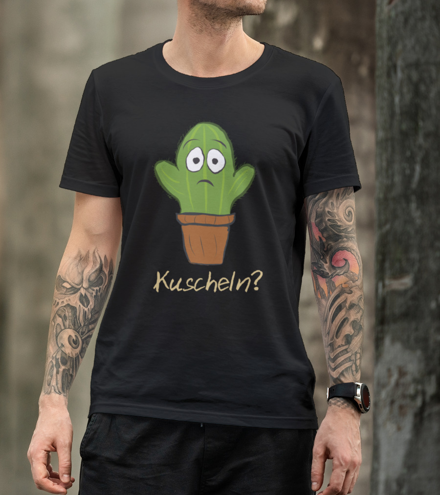 Kuschelnde Kaktus Cuddle Press Hug Gold T-Shirt
