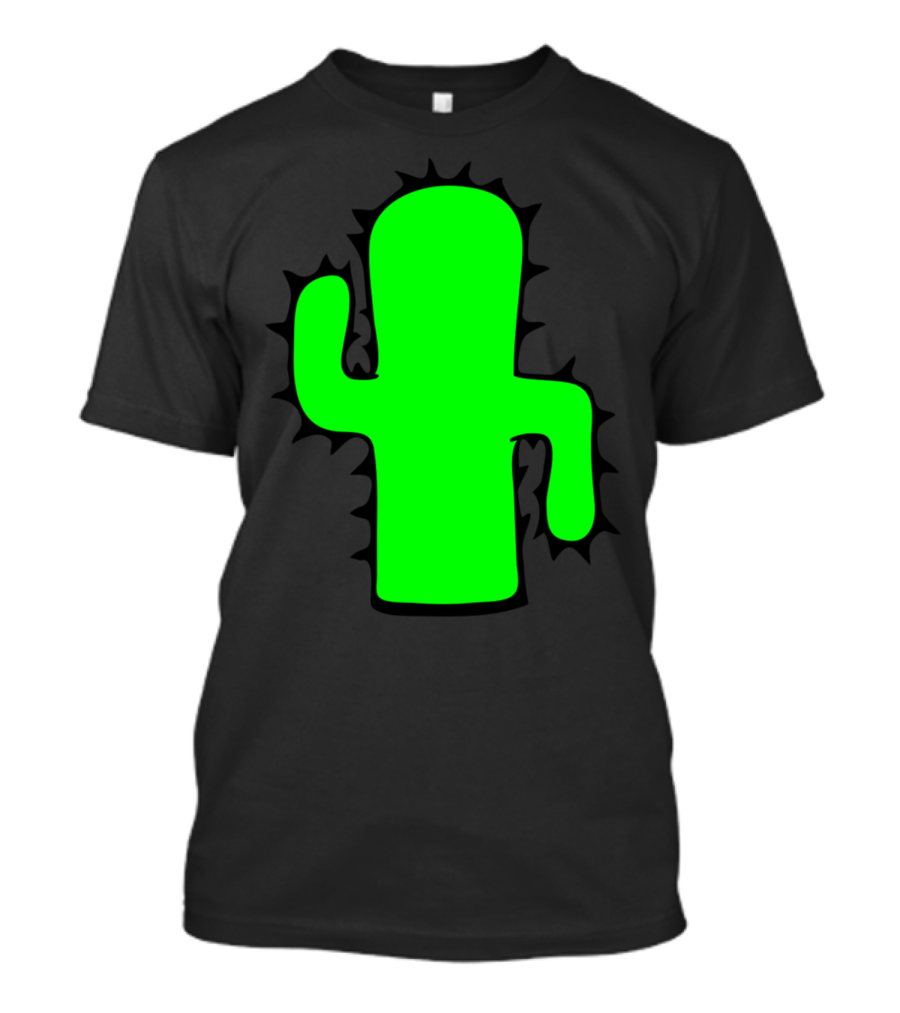 Cactus Dancing Cute Sweet Small Spiky Green Black T-Shirt