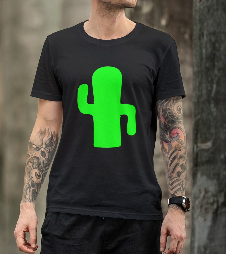 Cactus Dancing Cute Sweet Small Spiky Green Black T-Shirt