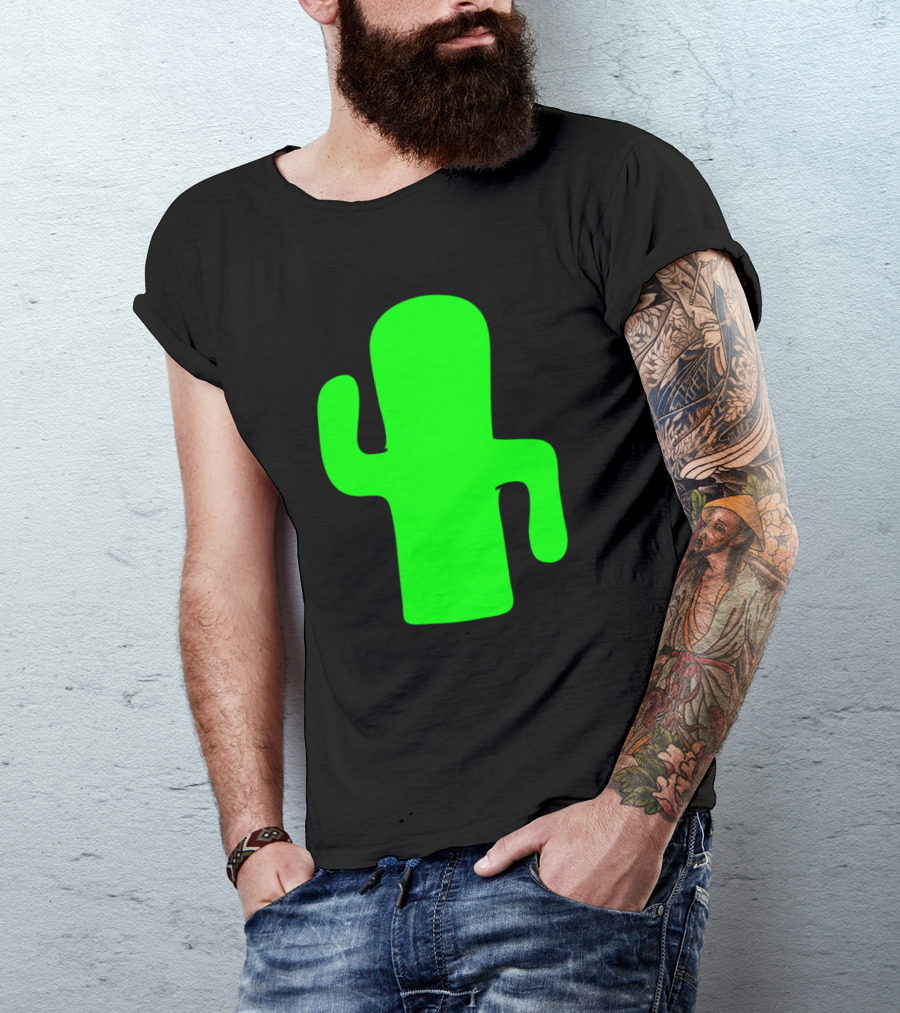 Cactus Dancing Cute Sweet Small Spiky Green Black T-Shirt