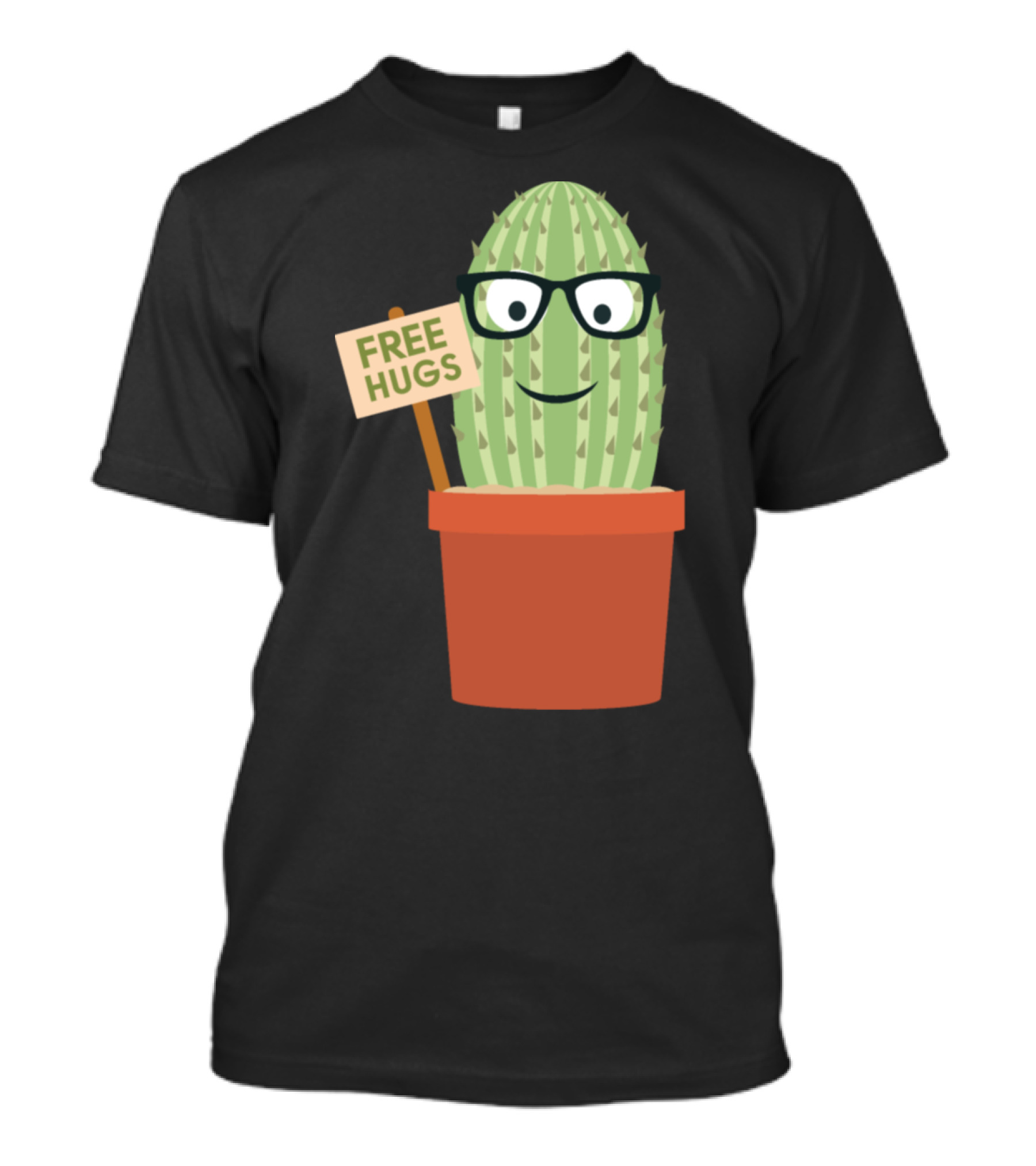 Cactus Free Hugs Cute Glasses Plant Fun T-Shirt