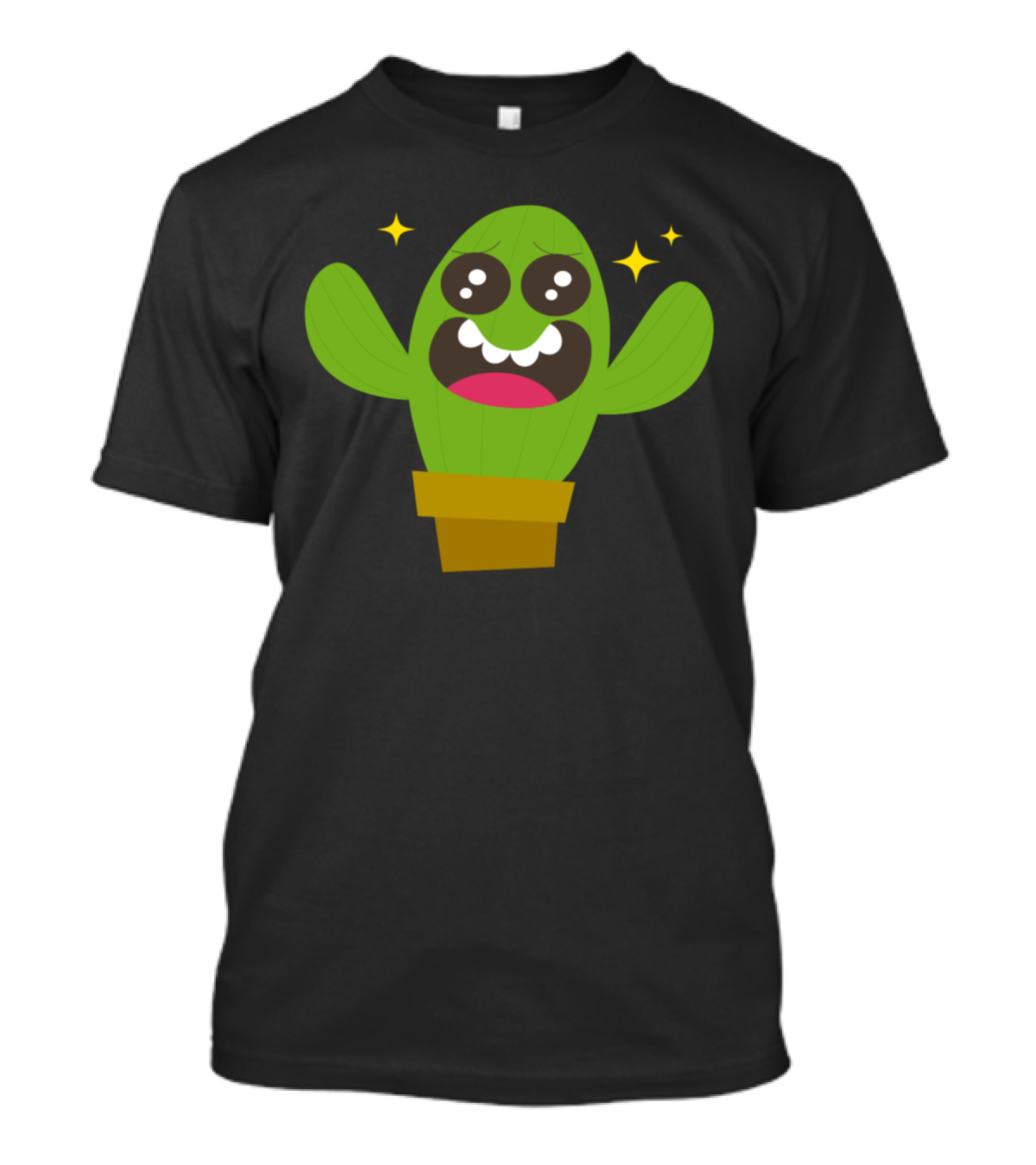 Cactus Loveqqe6e Smiling Cartoon Cactus With Sparkles T-Shirt