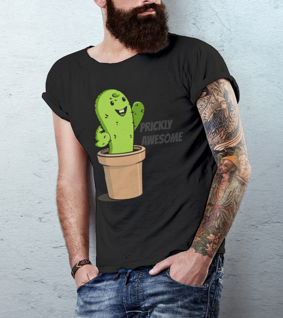 Prickly Awesome Cactus In Pot Ddp T-Shirt
