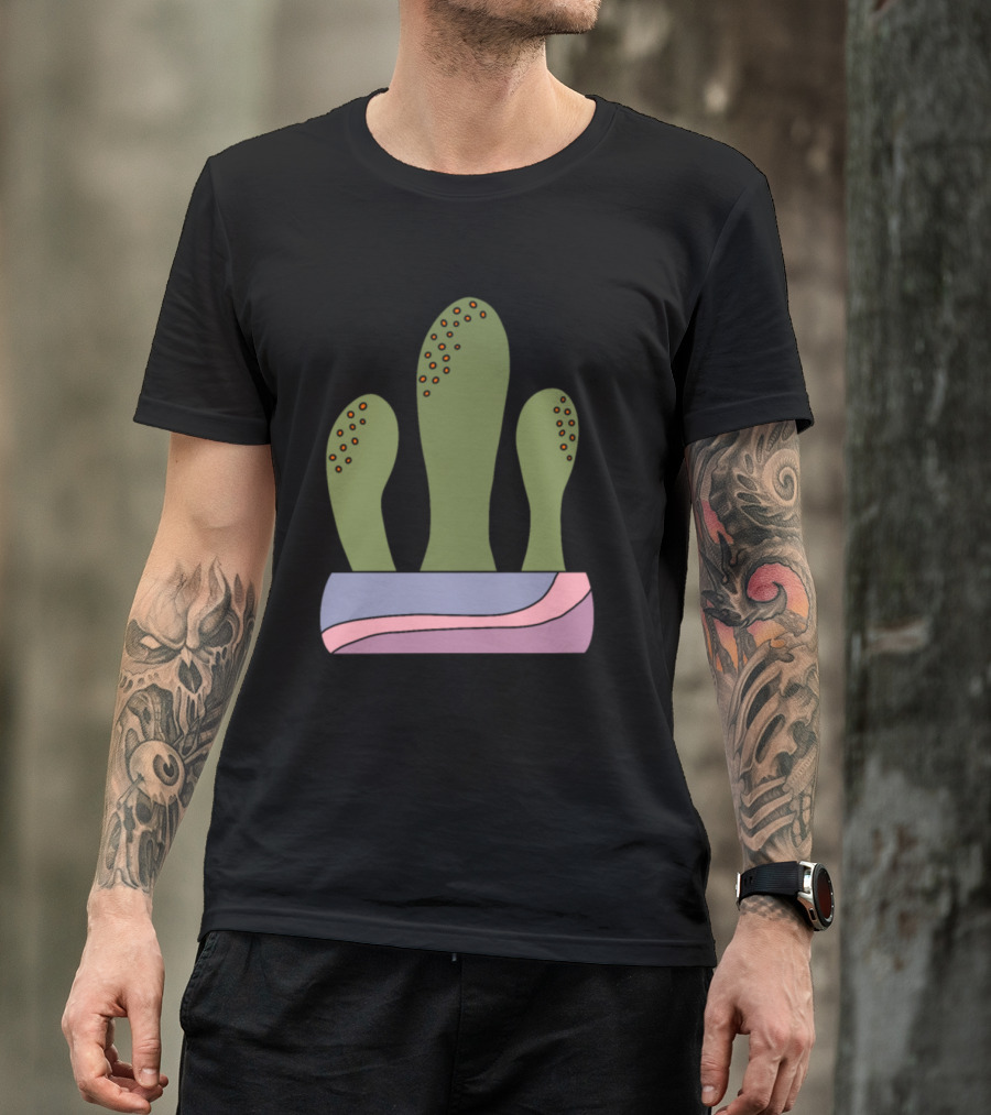 Cactus Space Creatures In Vibrant Planter With Alien Spikes T-Shirt