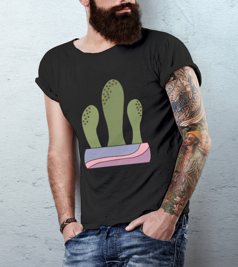 Cactus Space Creatures In Vibrant Planter With Alien Spikes T-Shirt