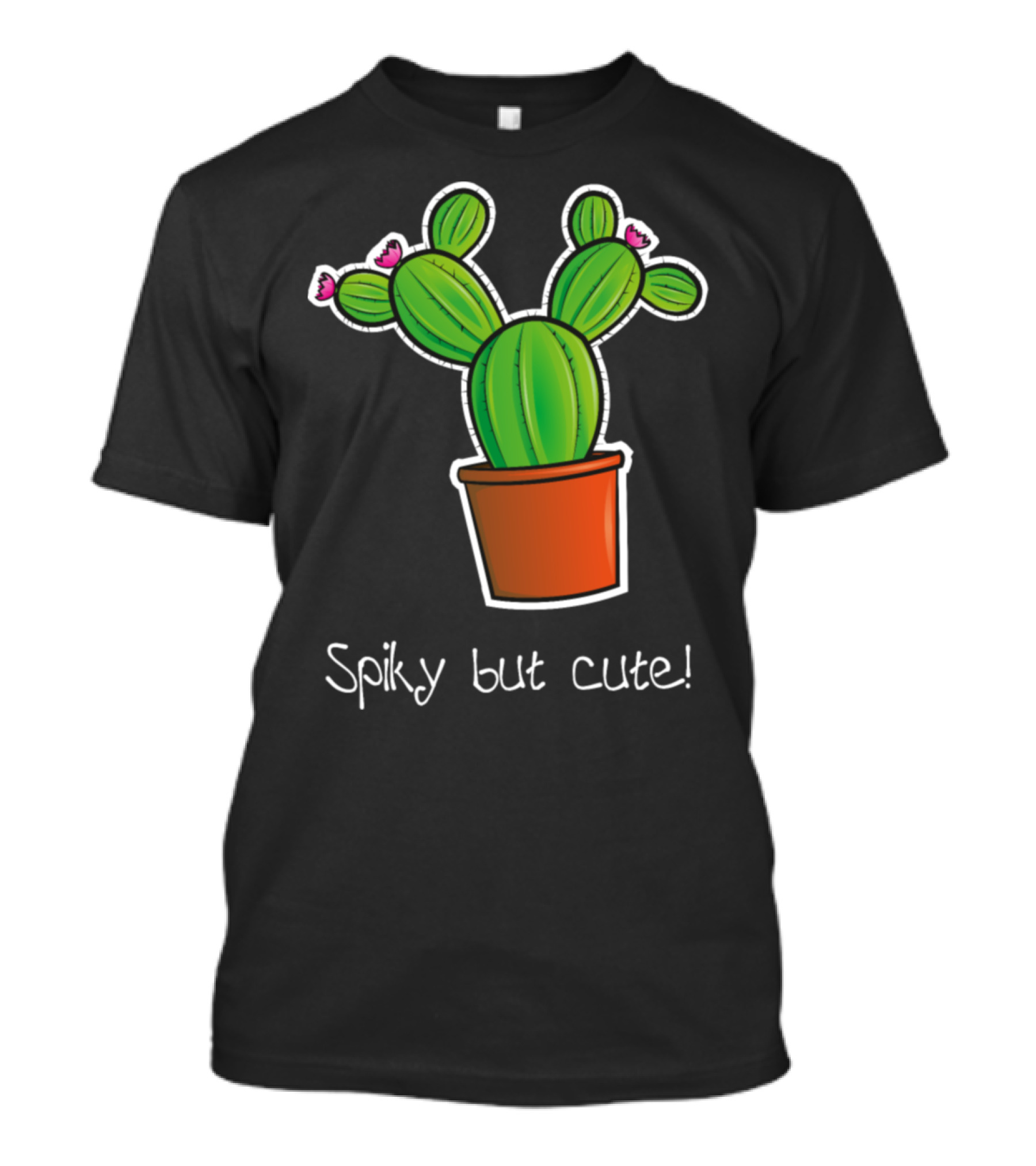 Spiky But Cute Cactus In Flower Pot T-Shirt
