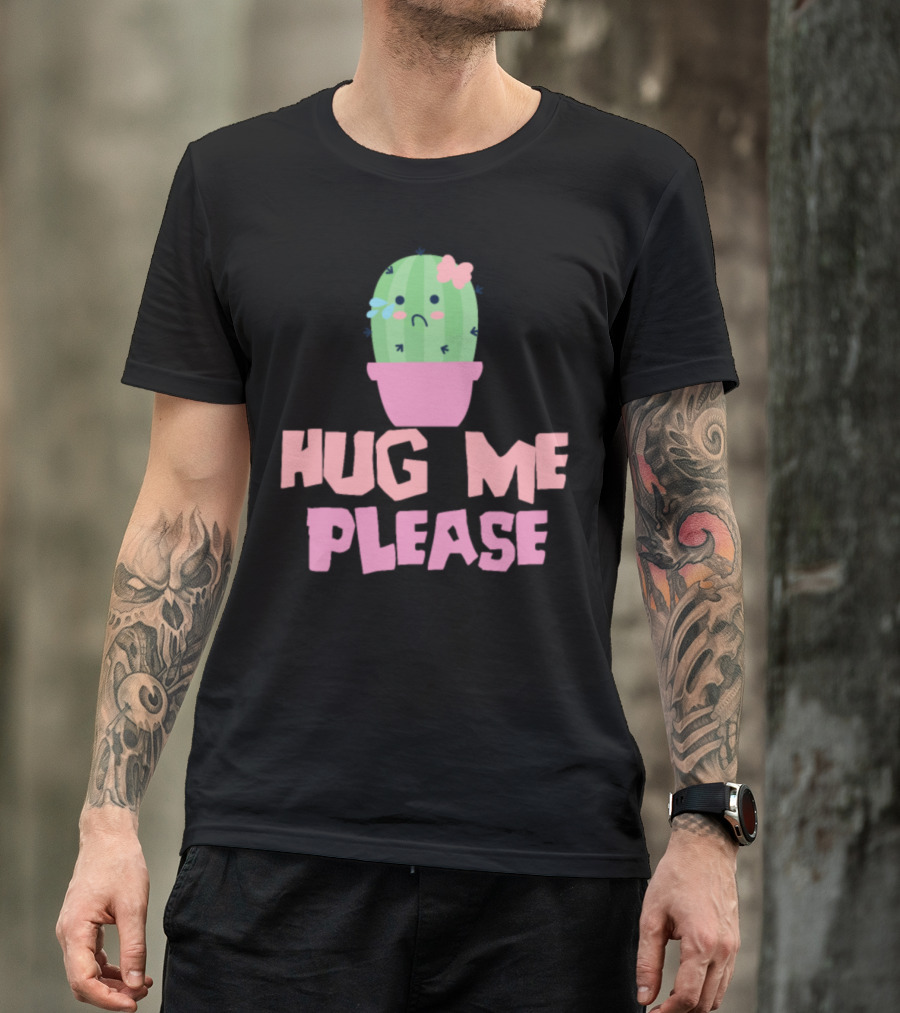 Cactus Succulent Plant Gardener Couple Hug Me Please T-Shirt