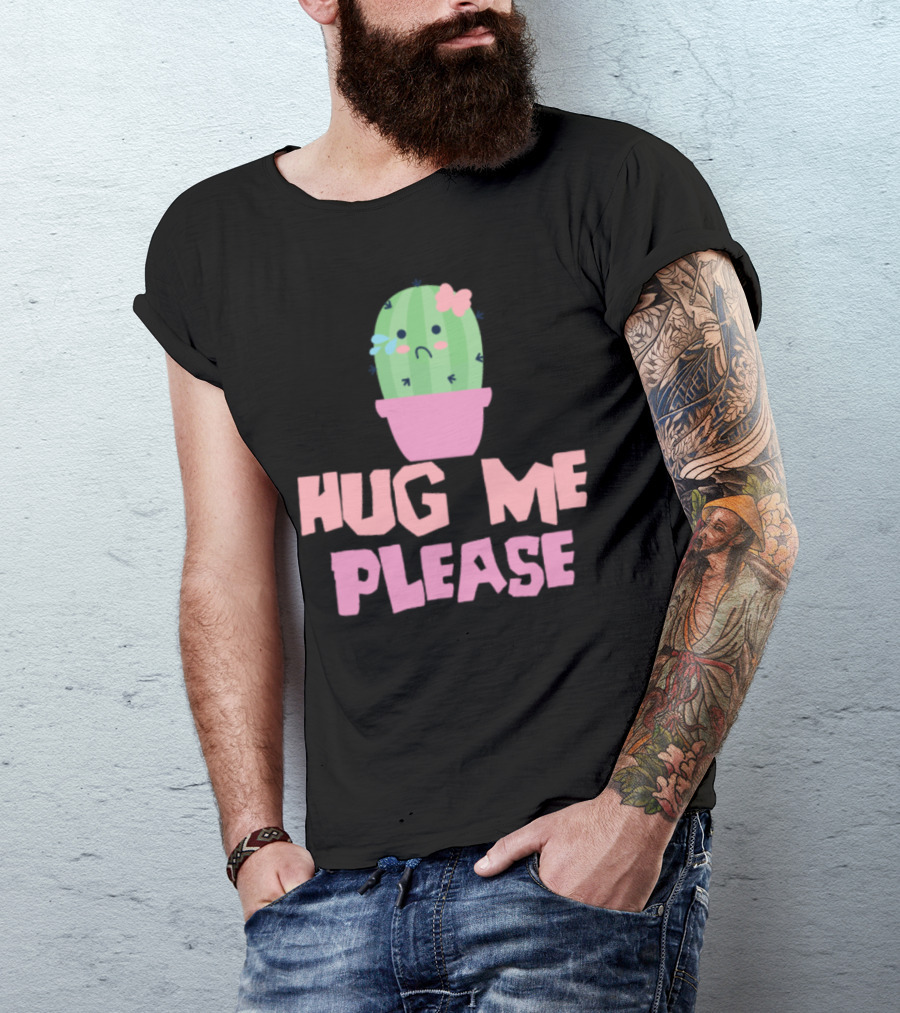 Cactus Succulent Plant Gardener Couple Hug Me Please T-Shirt
