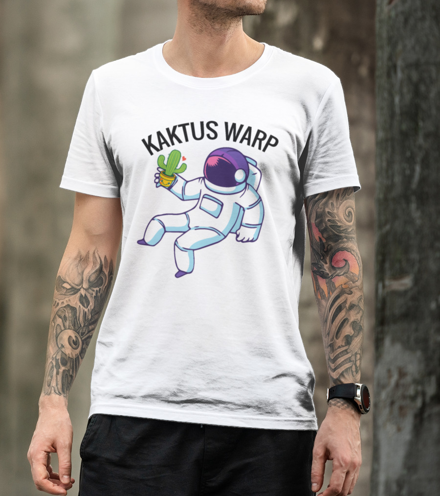 Kaktus Warp Astronaut Holding Cactus T-Shirt