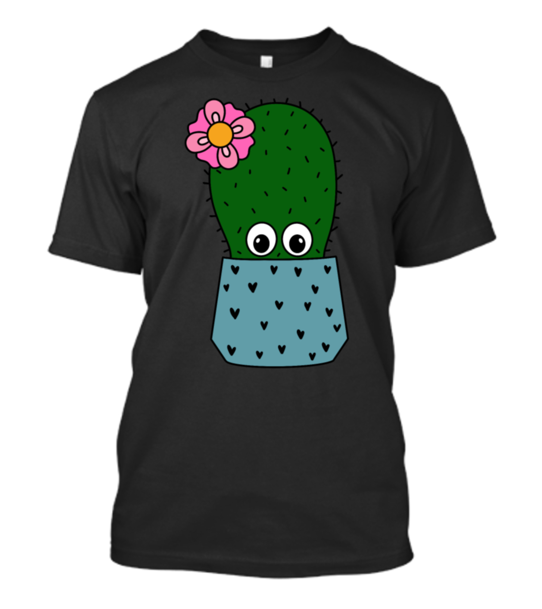 Cactus With Pretty Flower And Heart Pot T-Shirt