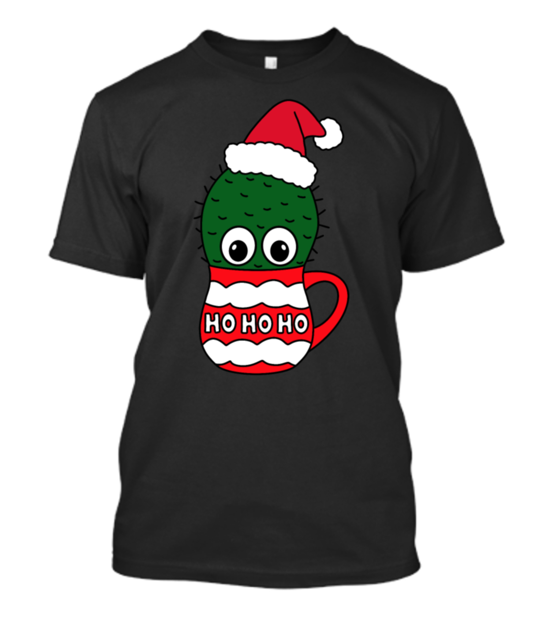 Cactus With A Santa Hat In Ho Ho Ho Mug T-Shirt