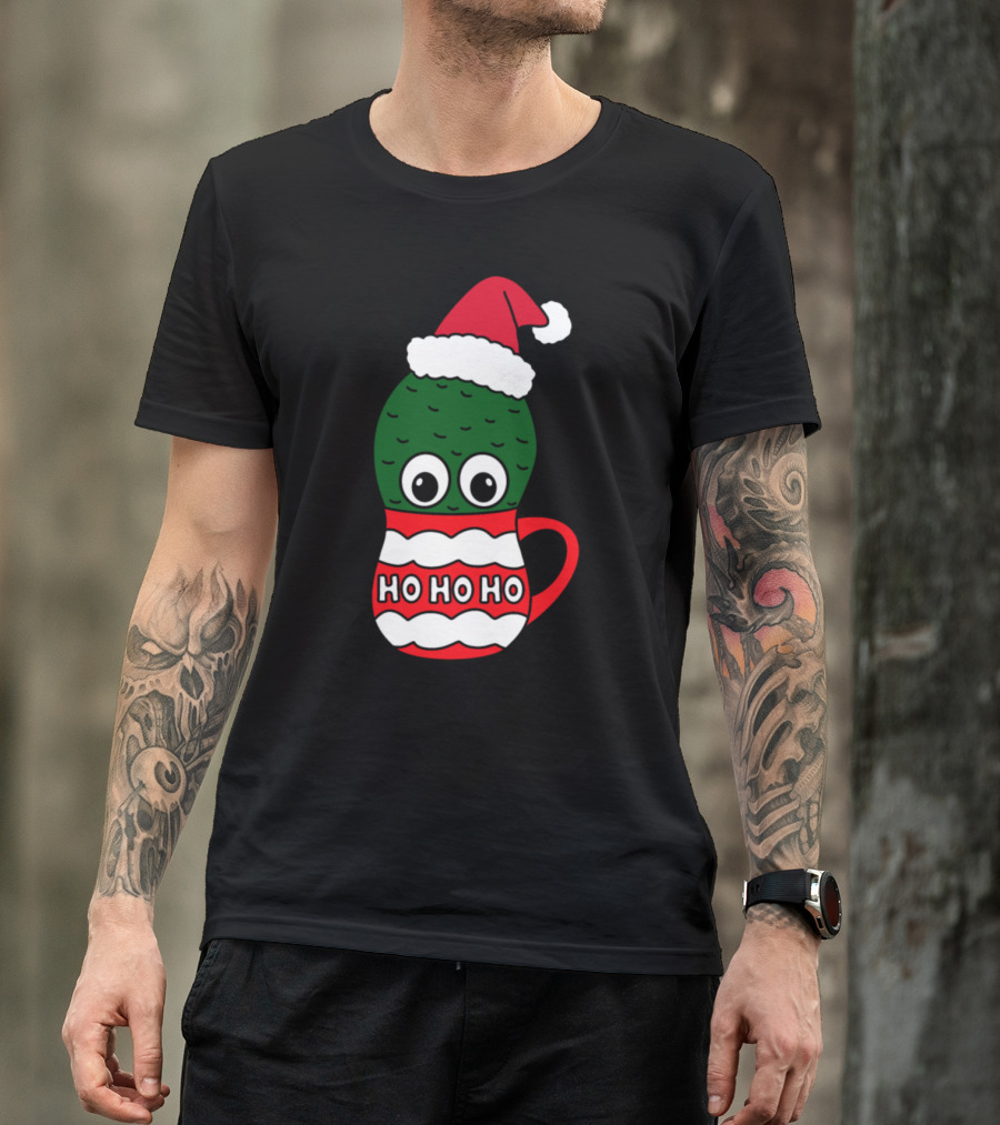 Cactus With A Santa Hat In Ho Ho Ho Mug T-Shirt