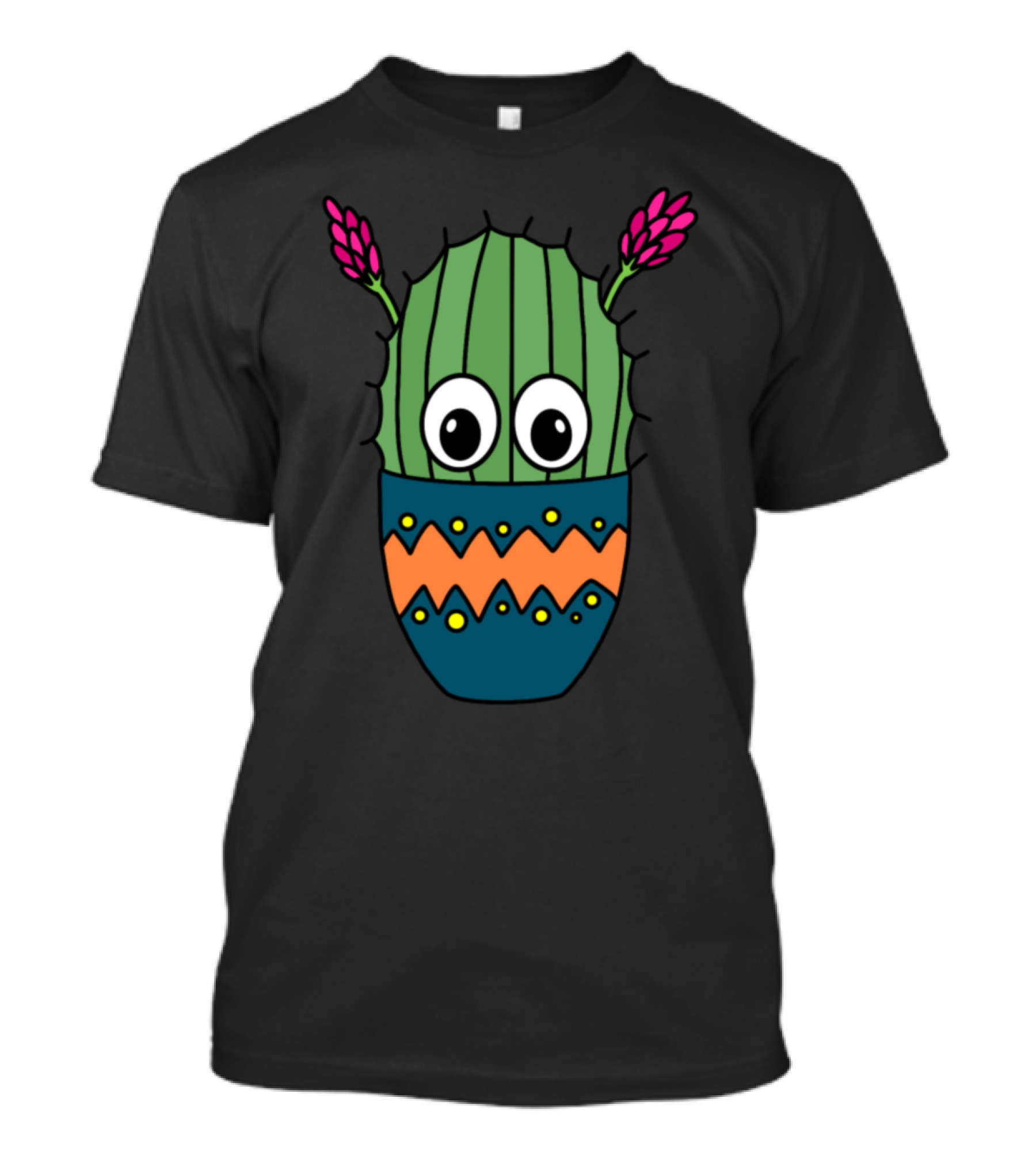 Cactus With Big Eyes And Pretty Blooms T-Shirt
