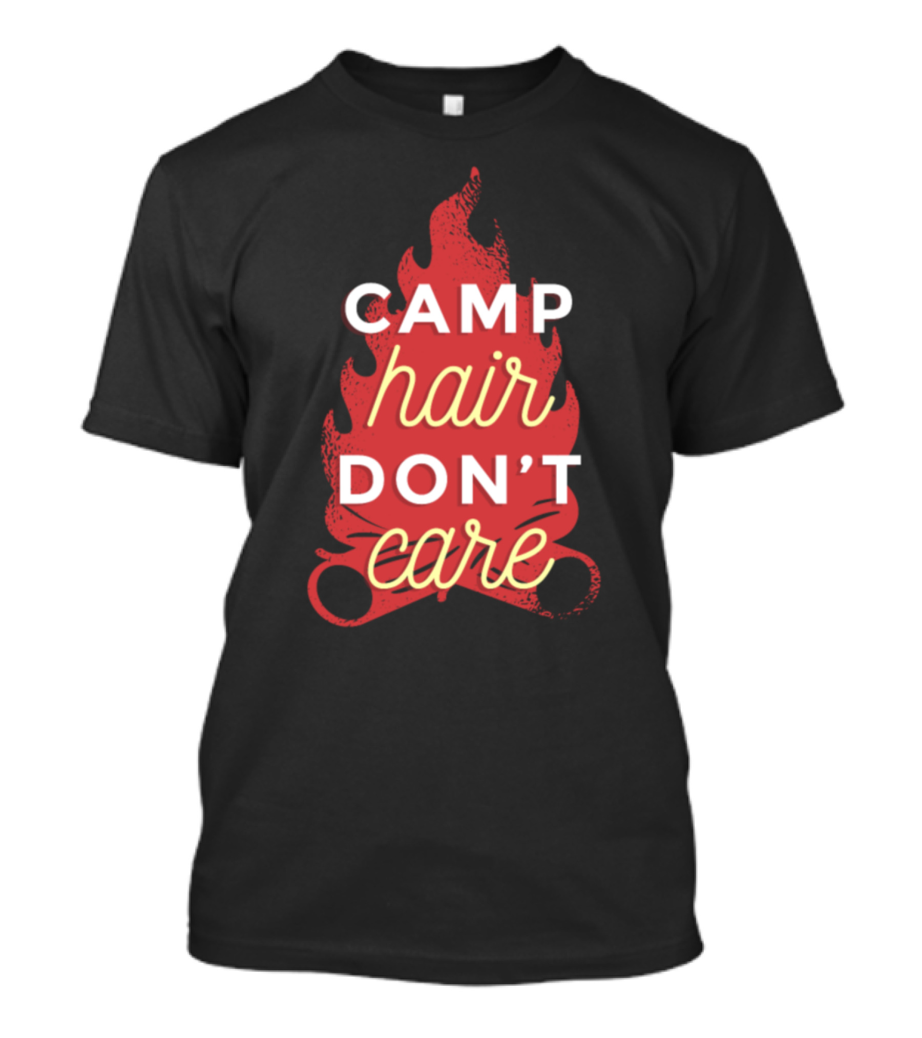 Camp Hair Don’t Care Cute Camping Hiking Campfire T-Shirt