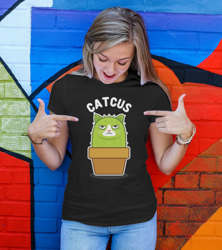 Cat Cats Cactus Catcus Cute Pets Animals Owner T-Shirt