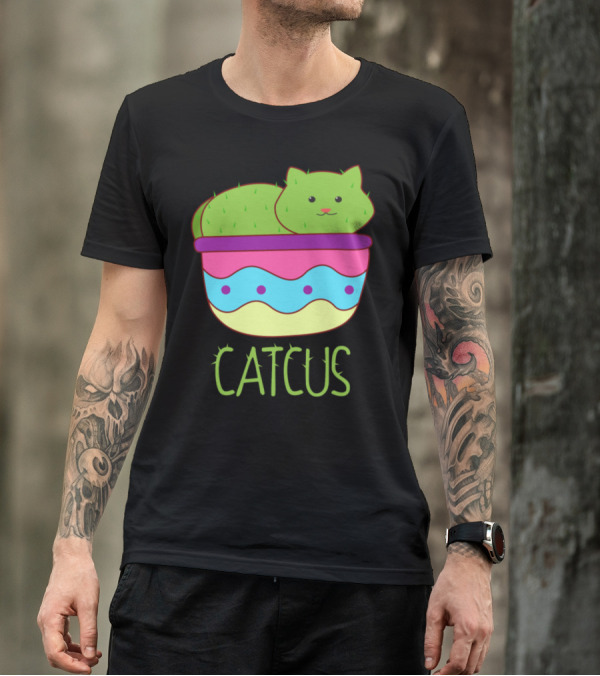 Catcus Cute Cat As Cactus In Pot T-Shirt